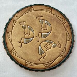 Vintage Nan Groves Pottery Bread Warming Tile Kokopelli